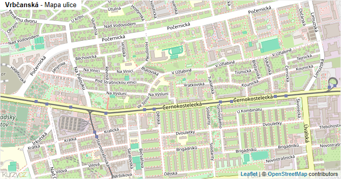 Vrbčanská - mapa ulice