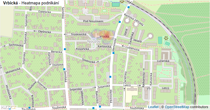 Vrbická - mapa podnikání