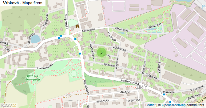 Vrbková - mapa firem