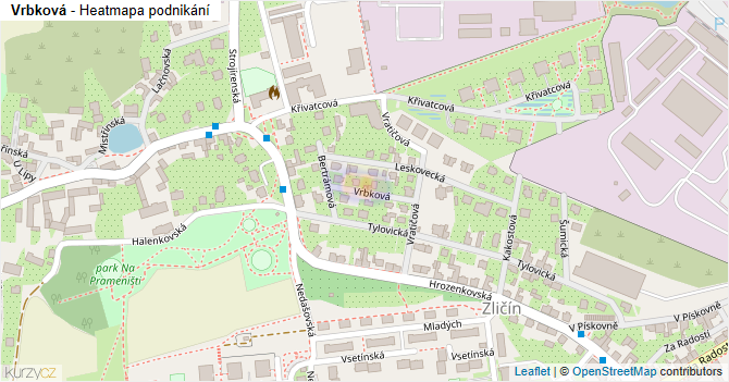 Vrbková - mapa podnikání
