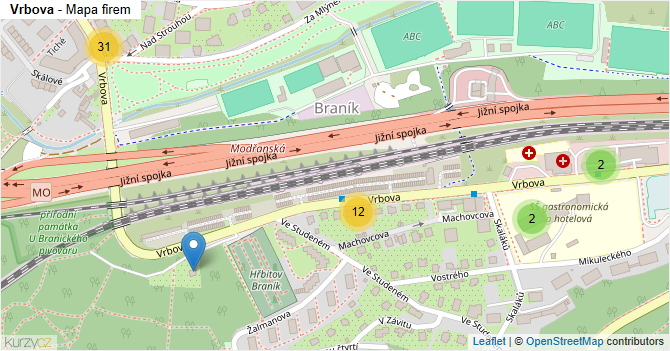 Vrbova - mapa firem