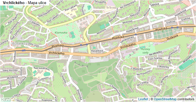 Vrchlického - mapa ulice
