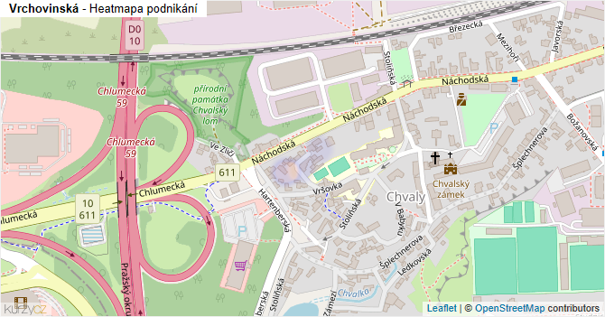 Vrchovinská - mapa podnikání