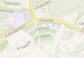 Vřesová v obci Praha 4 - mapa ulice