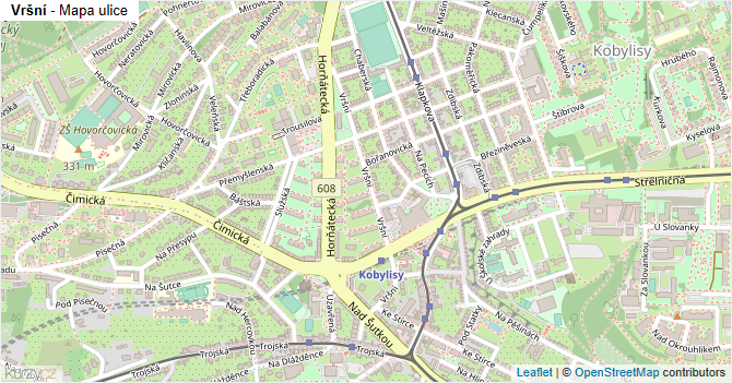 Vršní - mapa ulice