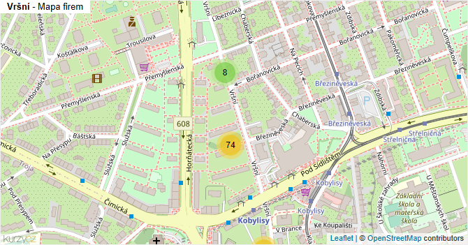 Vršní - mapa firem