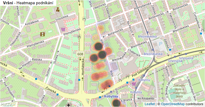 Vršní - mapa podnikání
