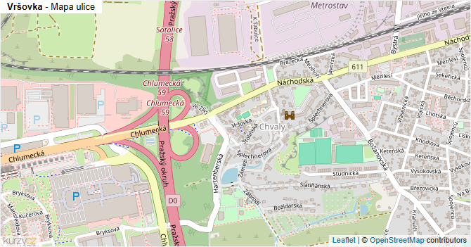 Vršovka - mapa ulice