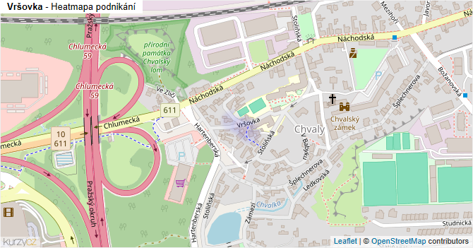 Vršovka - mapa podnikání