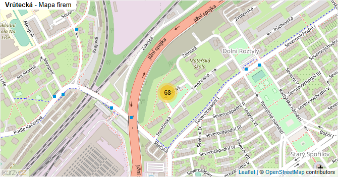 Vrútecká - mapa firem
