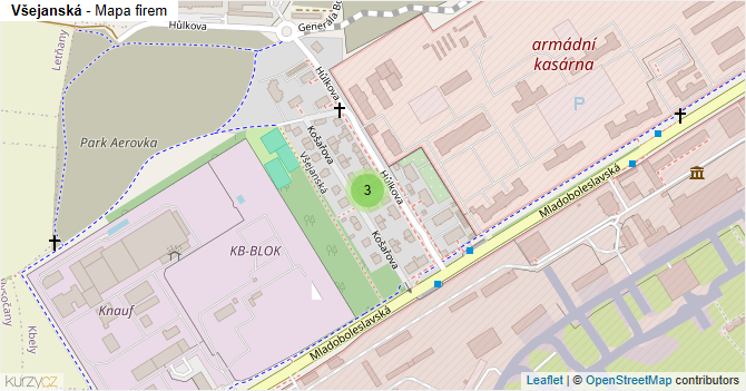 Všejanská - mapa firem