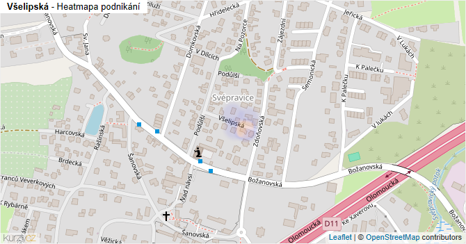 Všelipská - mapa podnikání