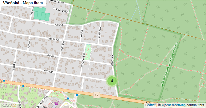 Všeňská - mapa firem