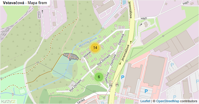 Vstavačová - mapa firem