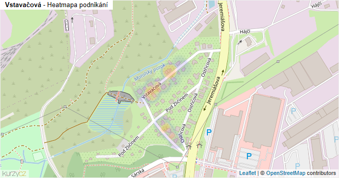 Vstavačová - mapa podnikání