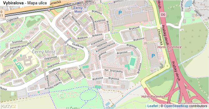 Vybíralova - mapa ulice