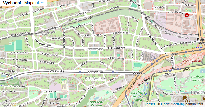 Východní - mapa ulice