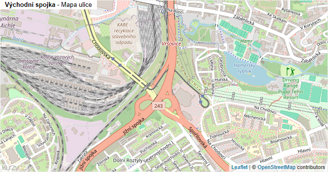Východní spojka - mapa ulice