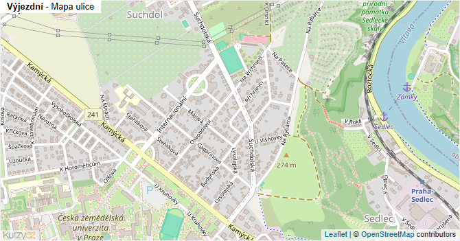 Výjezdní - mapa ulice