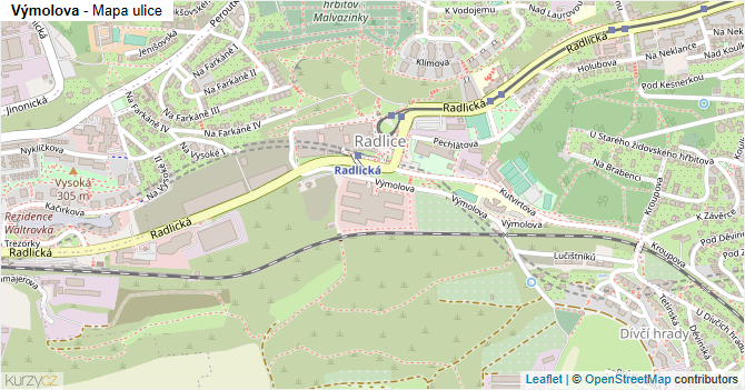 Výmolova - mapa ulice