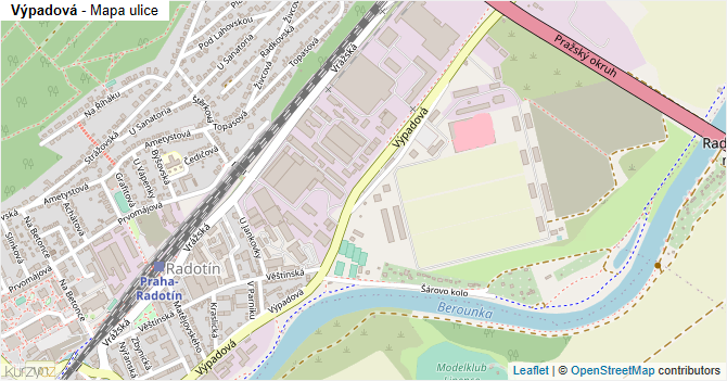 Výpadová - mapa ulice
