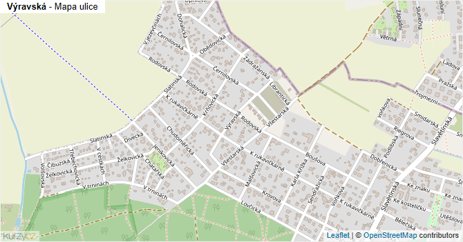 Výravská - mapa ulice