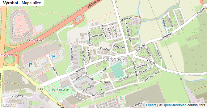 Výrobní - mapa ulice