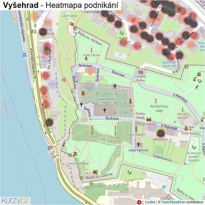 Mapa Vyšehrad - Firmy v části obce.