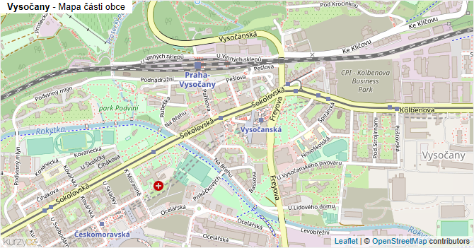 Vysočany - mapa části obce