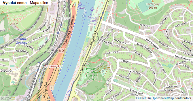 Vysoká cesta - mapa ulice