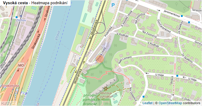 Vysoká cesta - mapa podnikání