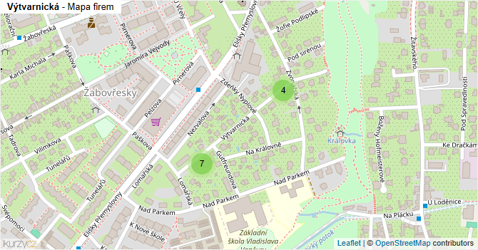 Výtvarnická - mapa firem