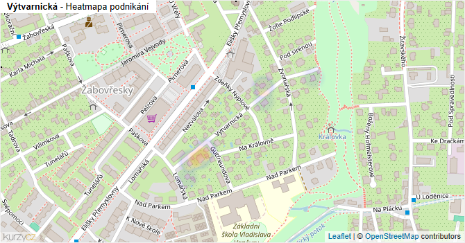Výtvarnická - mapa podnikání