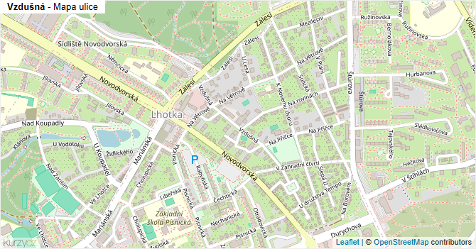 Vzdušná - mapa ulice