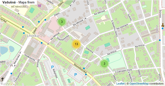 Vzdušná - mapa firem
