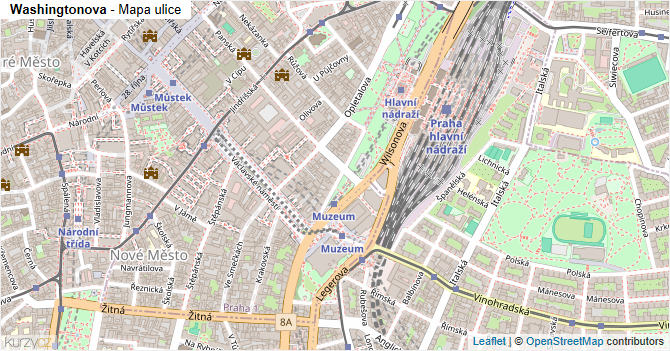Washingtonova - mapa ulice