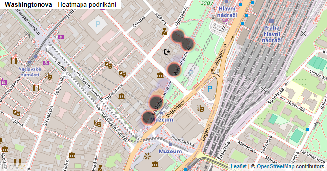 Washingtonova - mapa podnikání