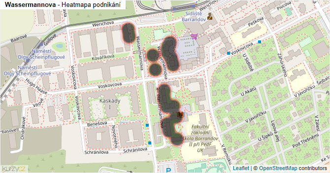 Wassermannova - mapa podnikání