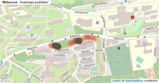 Weberova - mapa podnikání