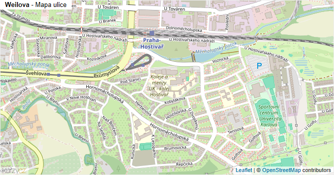 Weilova - mapa ulice