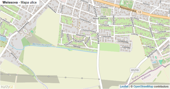 Weissova - mapa ulice