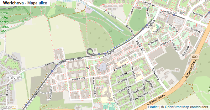 Werichova - mapa ulice