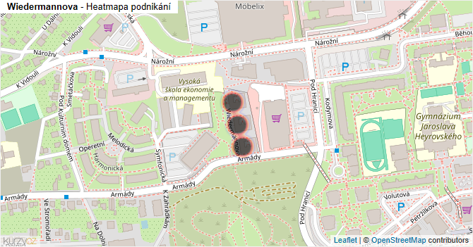 Wiedermannova - mapa podnikání