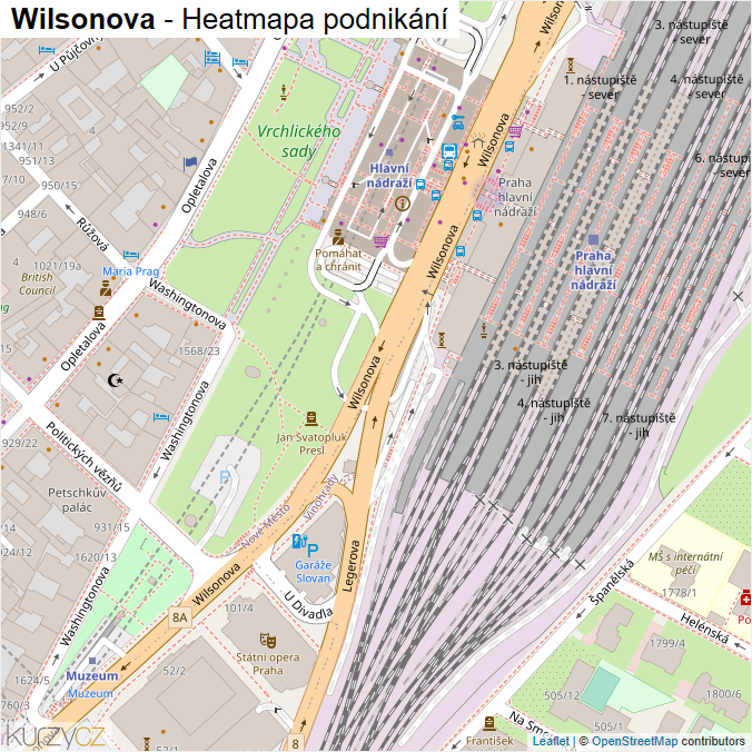 Mapa Wilsonova - Firmy v ulici.