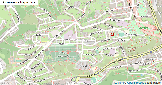 Xaveriova - mapa ulice