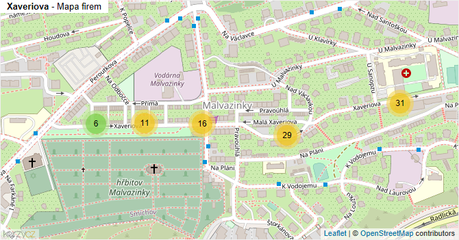 Xaveriova - mapa firem