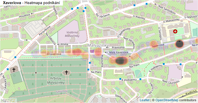 Xaveriova - mapa podnikání