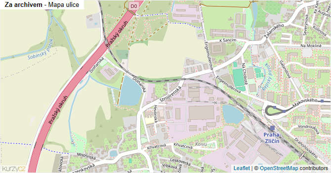 Za archivem - mapa ulice