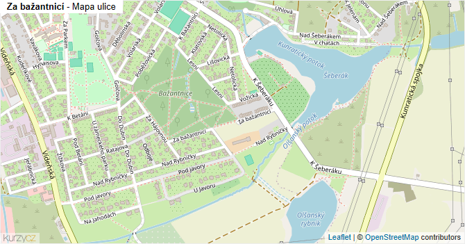 Za bažantnicí - mapa ulice
