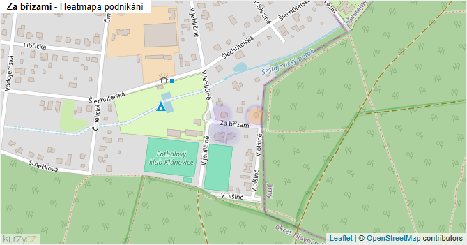 Za břízami - mapa podnikání